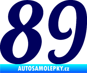 Samolepka Startovní číslo 89 typ 3  tmavě modrá
