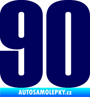 Samolepka Startovní číslo 90 typ 2          tmavě modrá