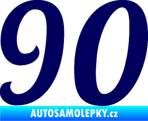 Samolepka Startovní číslo 90 typ 3   tmavě modrá