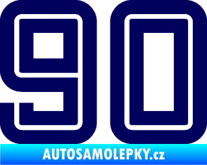 Samolepka Startovní číslo 90 typ 7 tmavě modrá