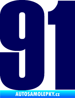 Samolepka Startovní číslo 91 typ 2 tmavě modrá