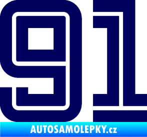 Samolepka Startovní číslo 91 typ 7 tmavě modrá
