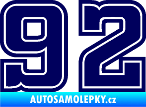 Samolepka Startovní číslo 92 typ 5 tmavě modrá