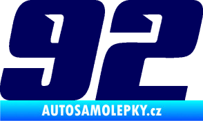 Samolepka Startovní číslo 92 typ 6 tmavě modrá