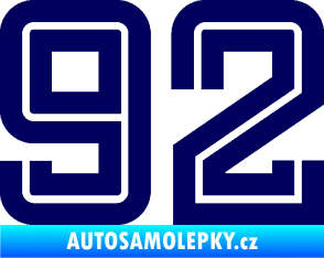 Samolepka Startovní číslo 92 typ 7 tmavě modrá