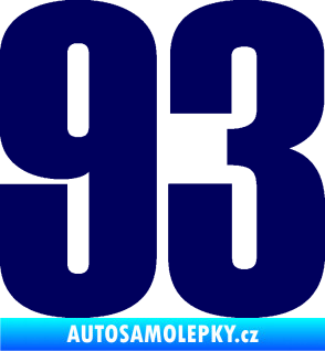 Samolepka Startovní číslo 93 typ 2   tmavě modrá