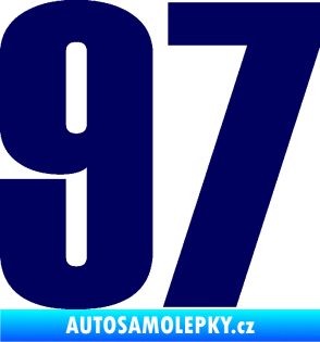 Samolepka Startovní číslo 97 typ 2 tmavě modrá