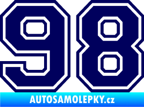 Samolepka Startovní číslo 98 typ 4 tmavě modrá