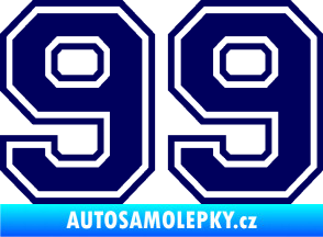 Samolepka Startovní číslo 99 typ 4 tmavě modrá