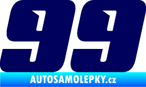 Samolepka Startovní číslo 99 typ 6 tmavě modrá