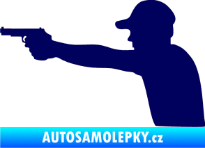 Samolepka Střelec silueta 001 levá tmavě modrá