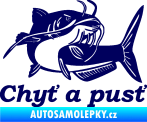 Samolepka Sumec 002 chyť a pusť pravá tmavě modrá