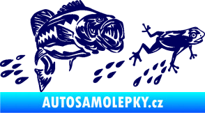 Samolepka Sumec 005 levá se žábou tmavě modrá
