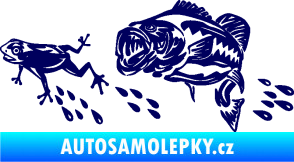 Samolepka Sumec 005 pravá se žábou tmavě modrá