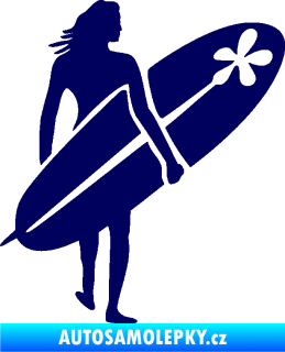 Samolepka Surfařka 003 pravá tmavě modrá