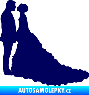 Samolepka Svatba 002 levá tmavě modrá