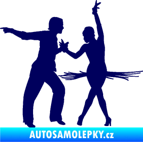 Samolepka Tanec 009 levá latinskoamerický tanec pár tmavě modrá