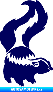 Samolepka Tchoř 002 pravá zvednutý ocas tmavě modrá