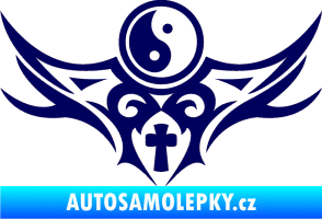 Samolepka Tetování 115 Jin a jang tmavě modrá