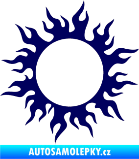 Samolepka Tetování 116 slunce s plameny tmavě modrá