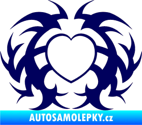 Samolepka Tetování 121 srdce tmavě modrá