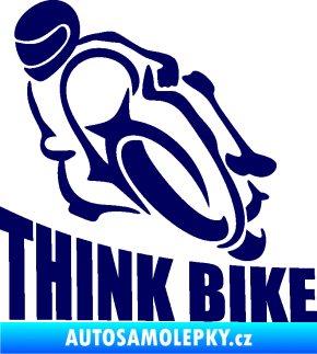 Samolepka Think bike 001 motorkář tmavě modrá