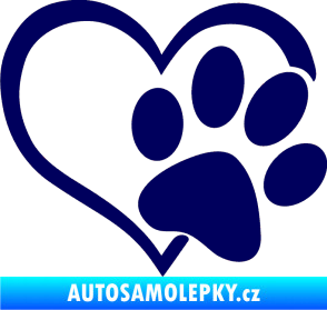 Samolepka Tlapka love pravá tmavě modrá