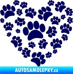 Samolepka Tlapky love 003 tmavě modrá