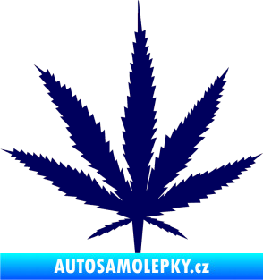 Samolepka Travka 001 lístek marihuany tmavě modrá