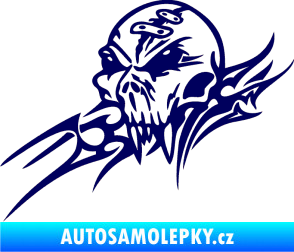 Samolepka Tribal skull levá lebka tmavě modrá