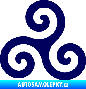 Samolepka Triskelion keltský znak tmavě modrá
