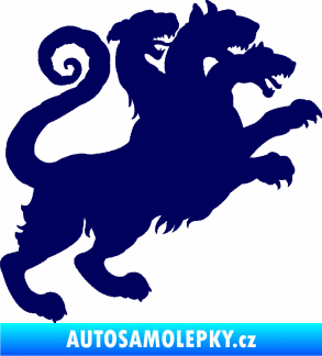 Samolepka Trojhlavý pes kerberos 002 pravá tmavě modrá