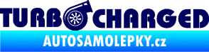 Samolepka Turbo charged nápis tmavě modrá
