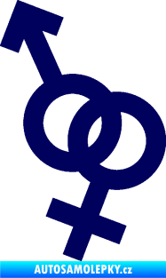 Samolepka Ty a já 001 symbol pro muže a ženu tmavě modrá