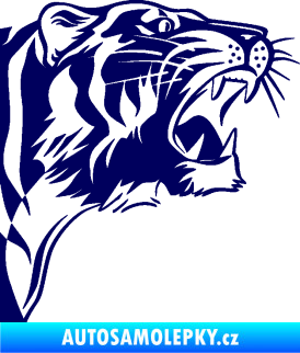 Samolepka Tygr 002 pravá tmavě modrá