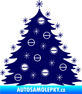 Samolepka Vánoční stromeček 001 tmavě modrá