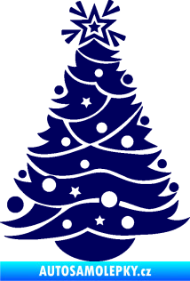 Samolepka Vánoční stromeček 002 tmavě modrá