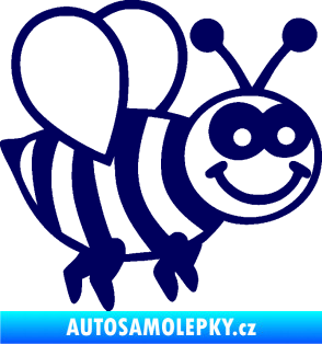 Samolepka Včela 003 pravá happy tmavě modrá