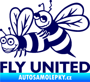 Samolepka Veselé vosy fly united levá tmavě modrá