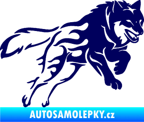 Samolepka Vlk 002 pravá tmavě modrá