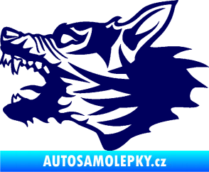 Samolepka Vlk 003 levá tmavě modrá