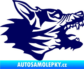 Samolepka Vlk 003 pravá tmavě modrá