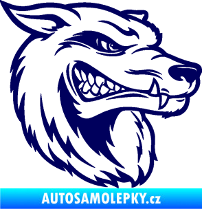 Samolepka Vlk 016 pravá tmavě modrá