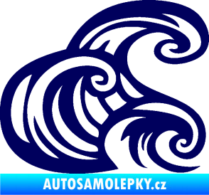 Samolepka Vlny 004 pravá moře tmavě modrá