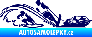 Samolepka Vodní lyžování a surf pravá tmavě modrá