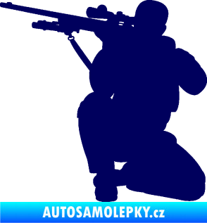 Samolepka Voják 010 levá sniper tmavě modrá