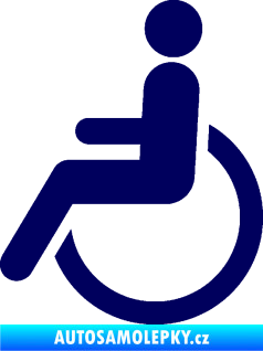 Samolepka Vozíčkář 002 invalida - levá tmavě modrá