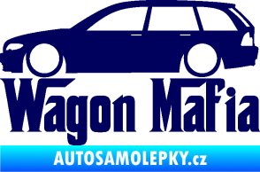 Samolepka Wagon Mafia 002 nápis s autem tmavě modrá