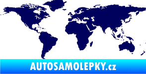 Samolepka World mapa světa tmavě modrá