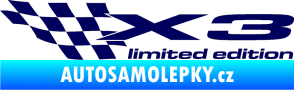 Samolepka X3 limited edition levá tmavě modrá